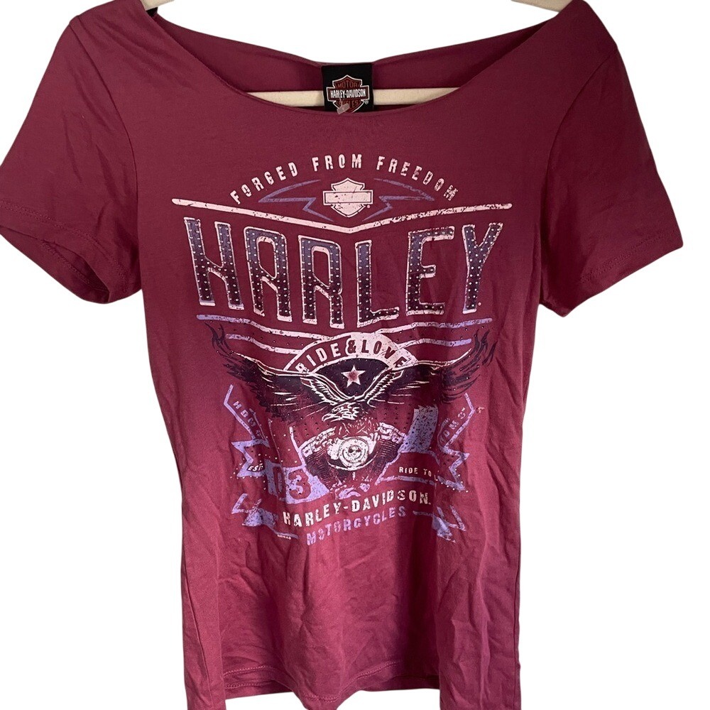 Harley-Davidson Women's Maroon Graphic Tee